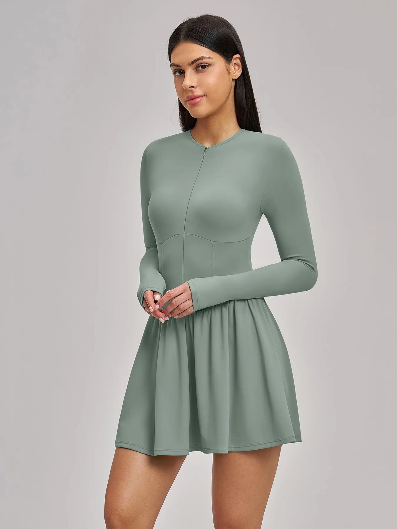 Nude Feel Two-Piece Tennis Skirt, Anti-Slip Inner Layer - image 6