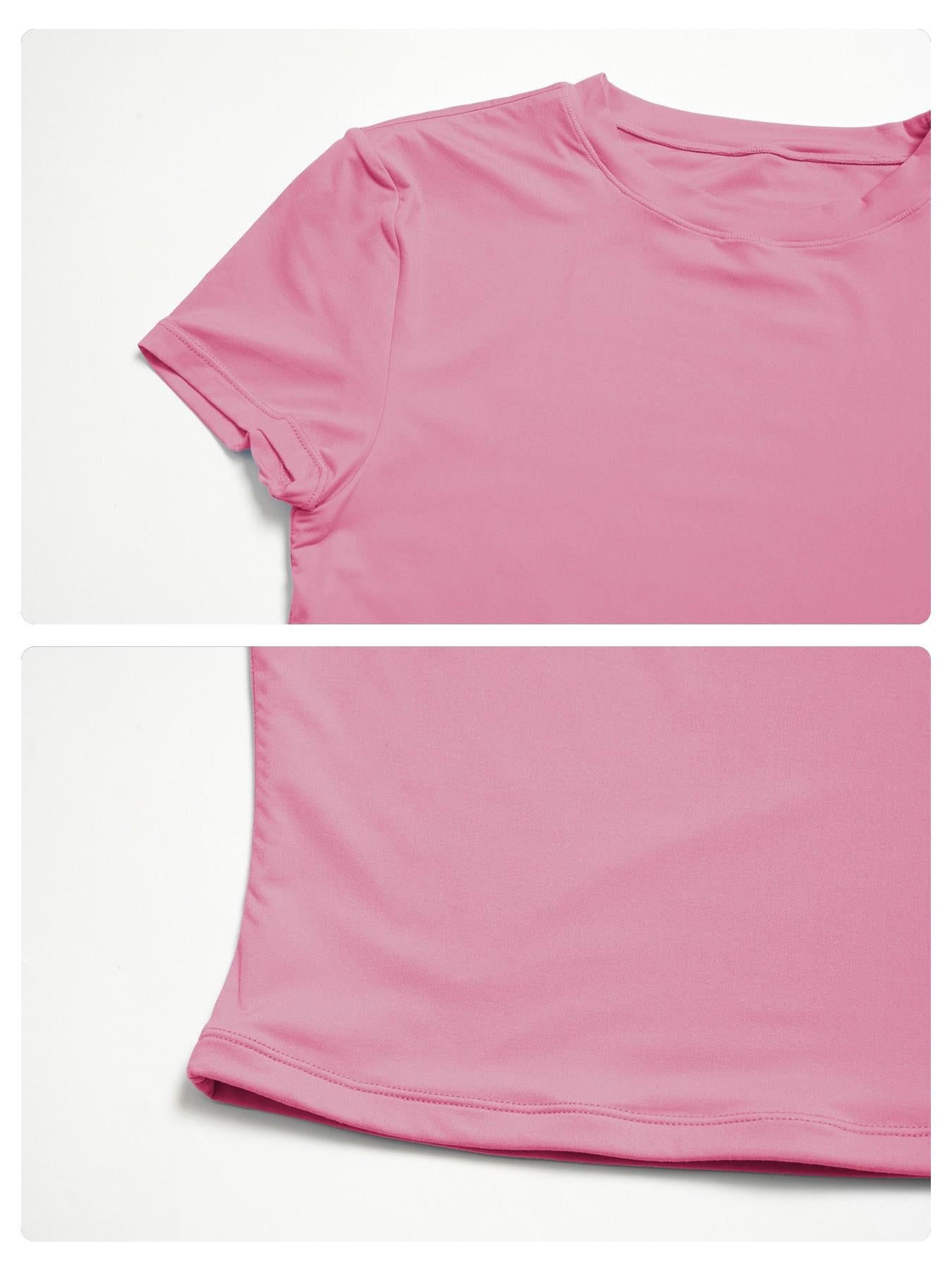 Women's Solid Color Sports Tee, Fitness Sport Top - image 16