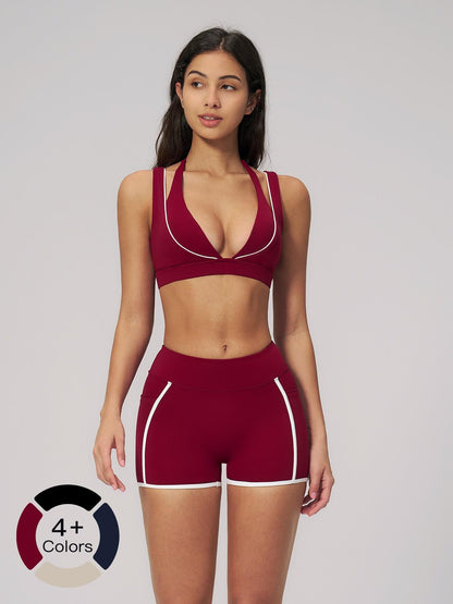 Women's Bare-Look Colorblock Yoga Set, Slimming Fitness Workout Clothes - image 13