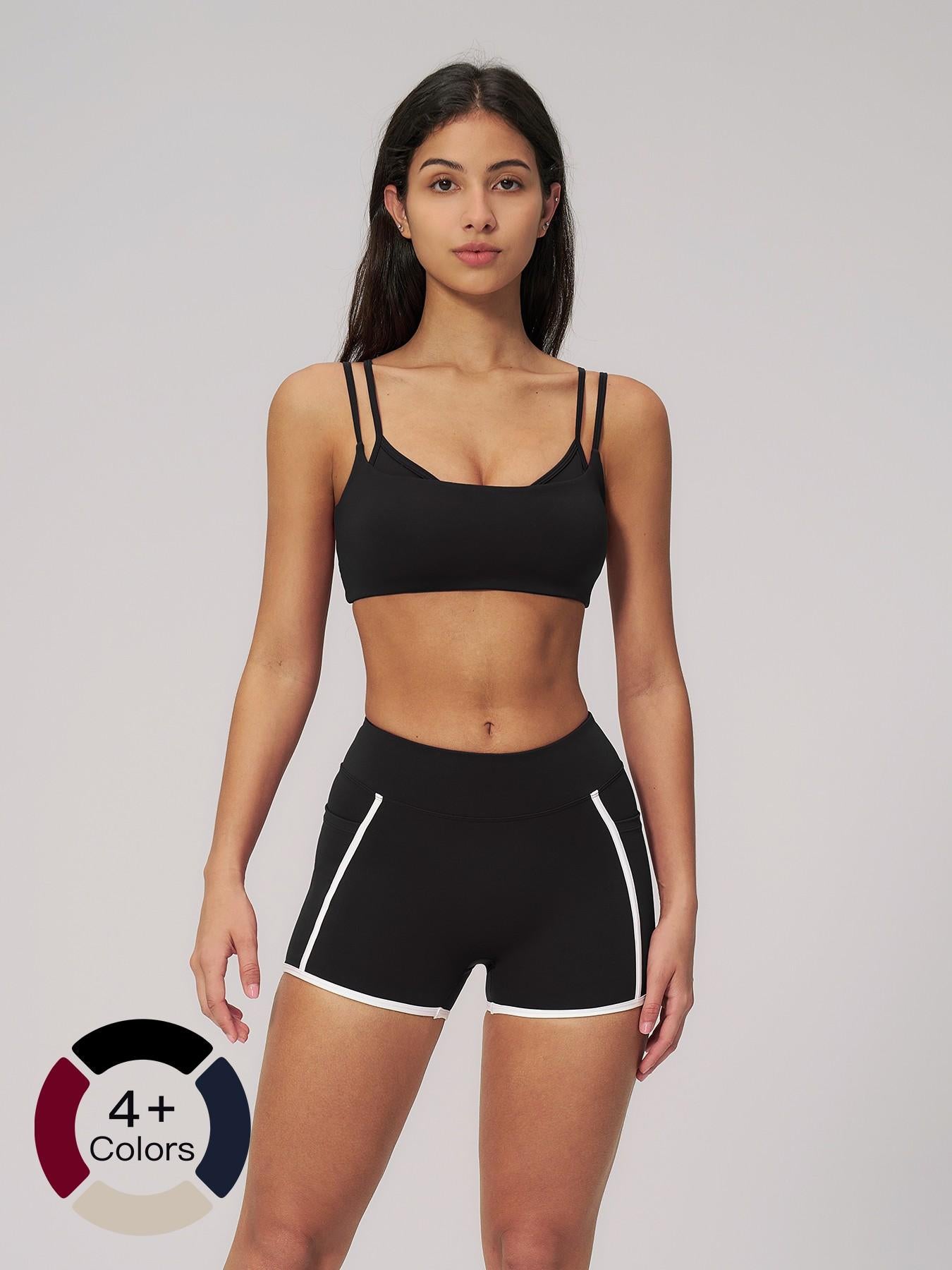 Women's Bare-Look Yoga Set, Contrast Stitching - image 19