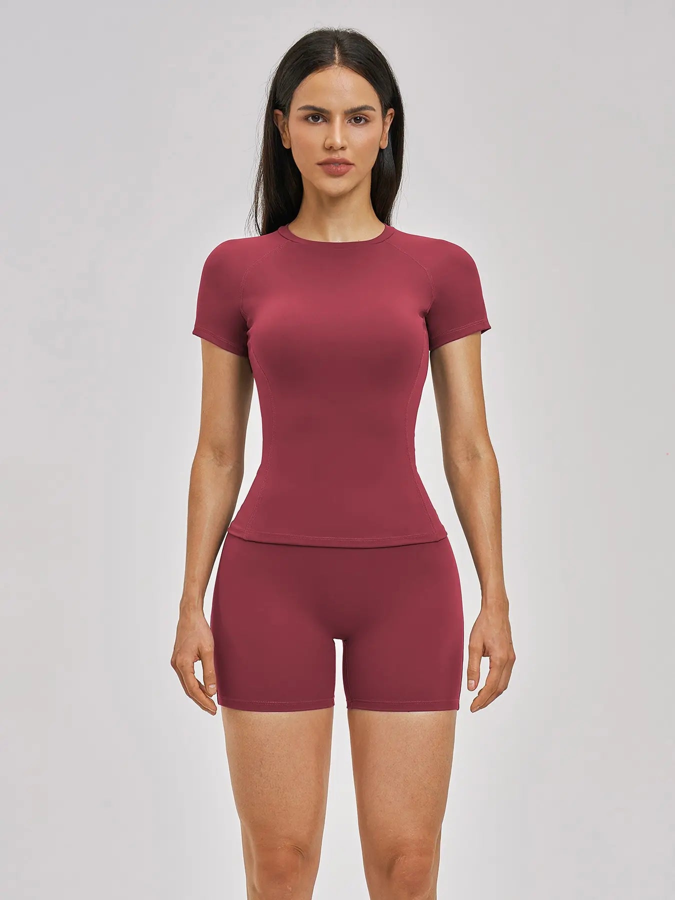 Spring Cross-Border Fleece Short Sleeve Sports Set, Women's Yoga Fitness - image 9