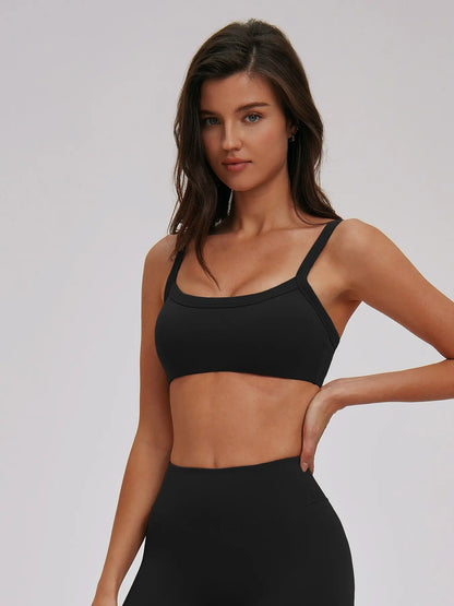 Cross-Border Textured Shoulder Straps Yoga Bra, Strappy Yoga Bras - image 2