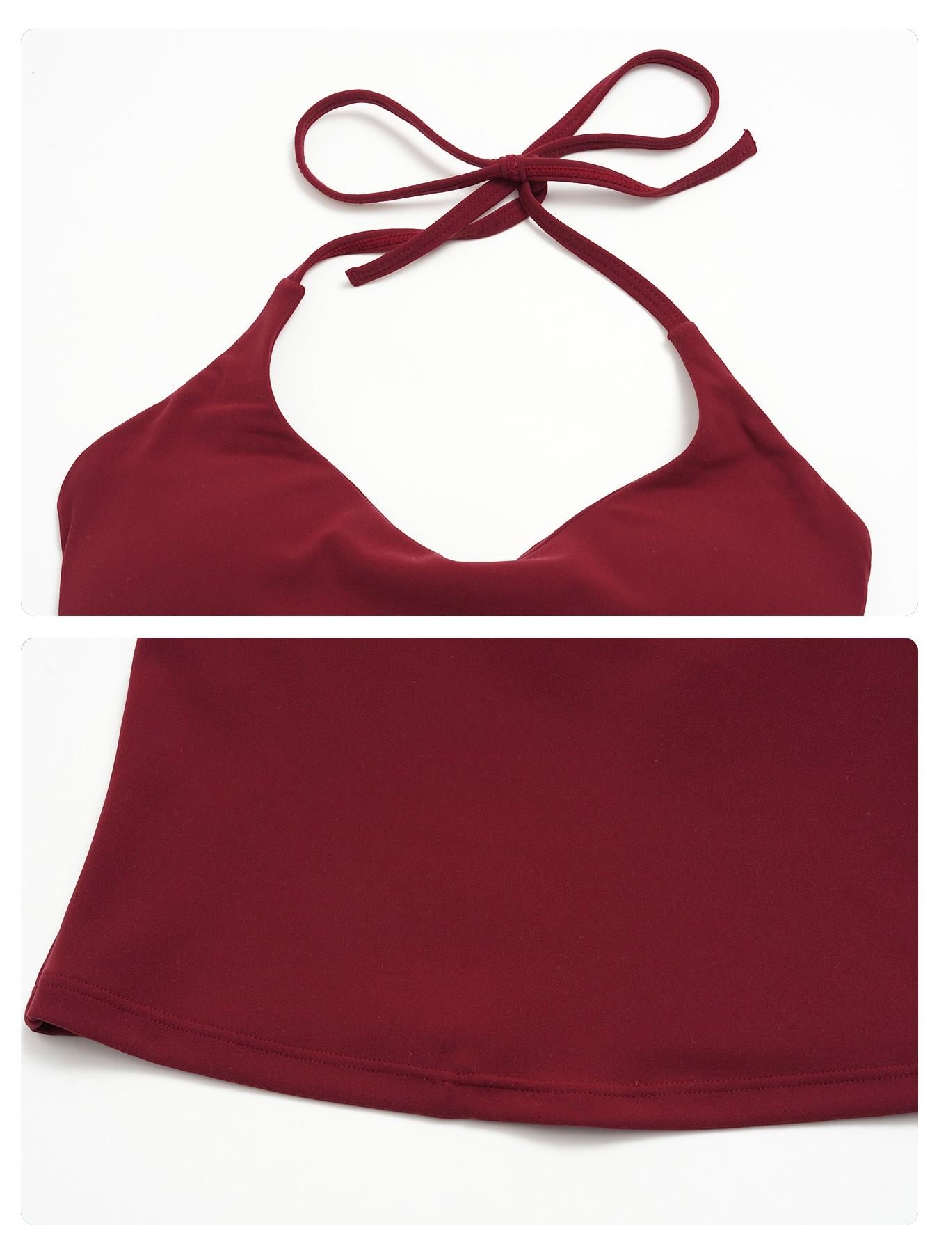 V-Neck Halter Sports Set, High Waist Butt Lifting - image 17