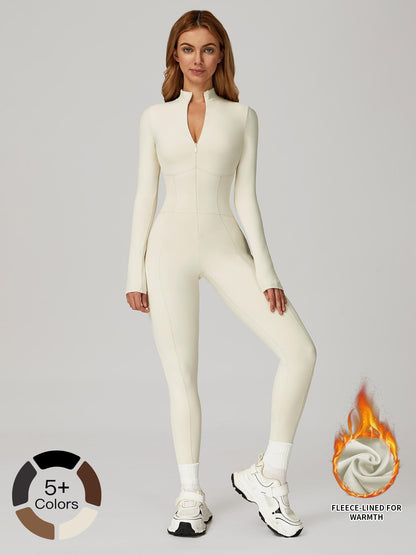 Women's One-Piece Jumpsuit with Stand Collar Zipper Design, Warm Long Sleeve Outdoor Casual Sports… - image 19