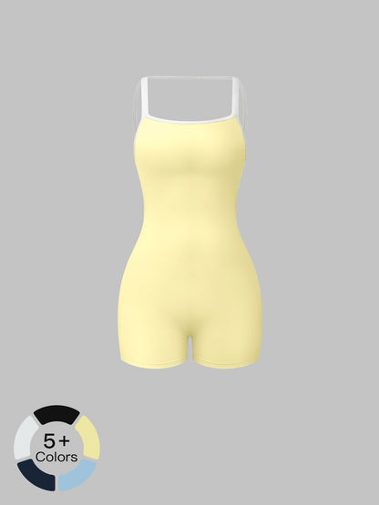 Cross-Border Tight-Fit Yoga Bodysuit, Square Neck Backless Fitness - image 17