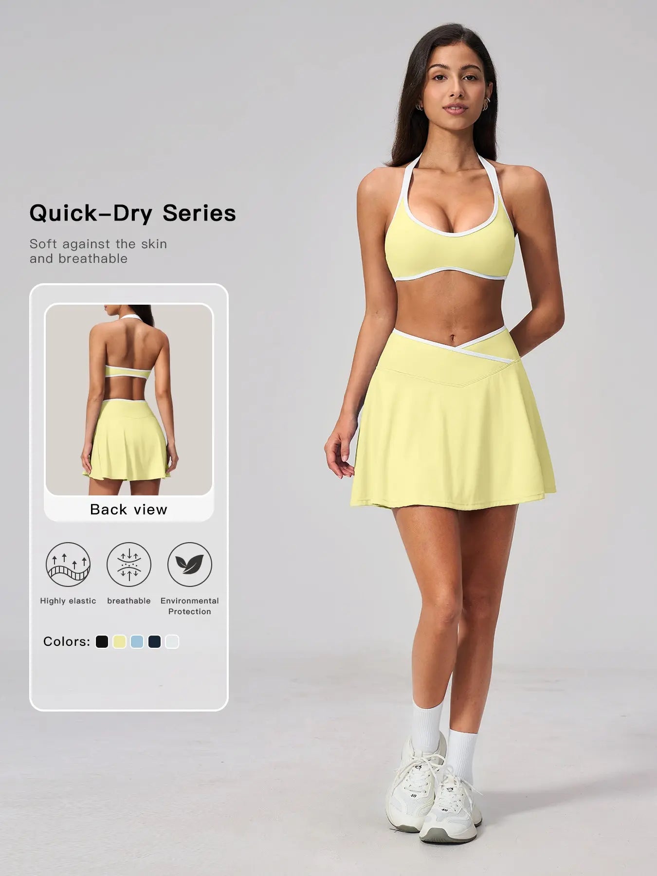 Summer New Outdoor Breathable Sports Tennis Skirt Workout Skirts, Colorblock Anti-Exposure High Waist…