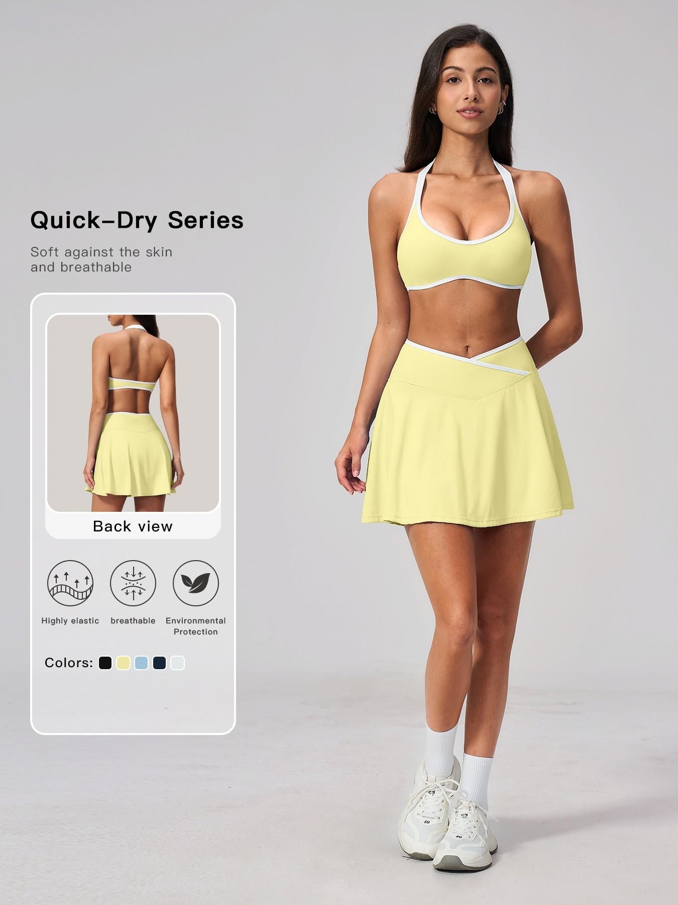 Summer New Outdoor Breathable Sports Tennis Skirt Workout Skirts, Colorblock Anti-Exposure High Waist… - image 11
