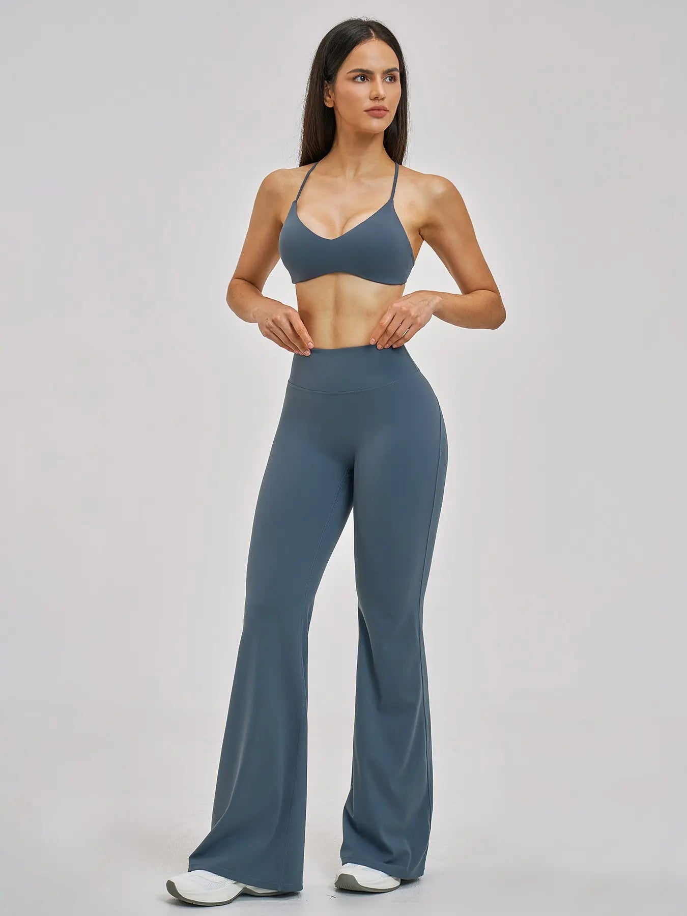 Cross-Border Tight Back Yoga Set, Fleece Fashion Micro Fitness Sports Set - image 6