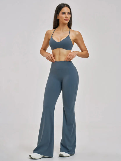 Cross-Border Tight Back Yoga Set, Fleece Fashion Micro Fitness Sports Set - image 6