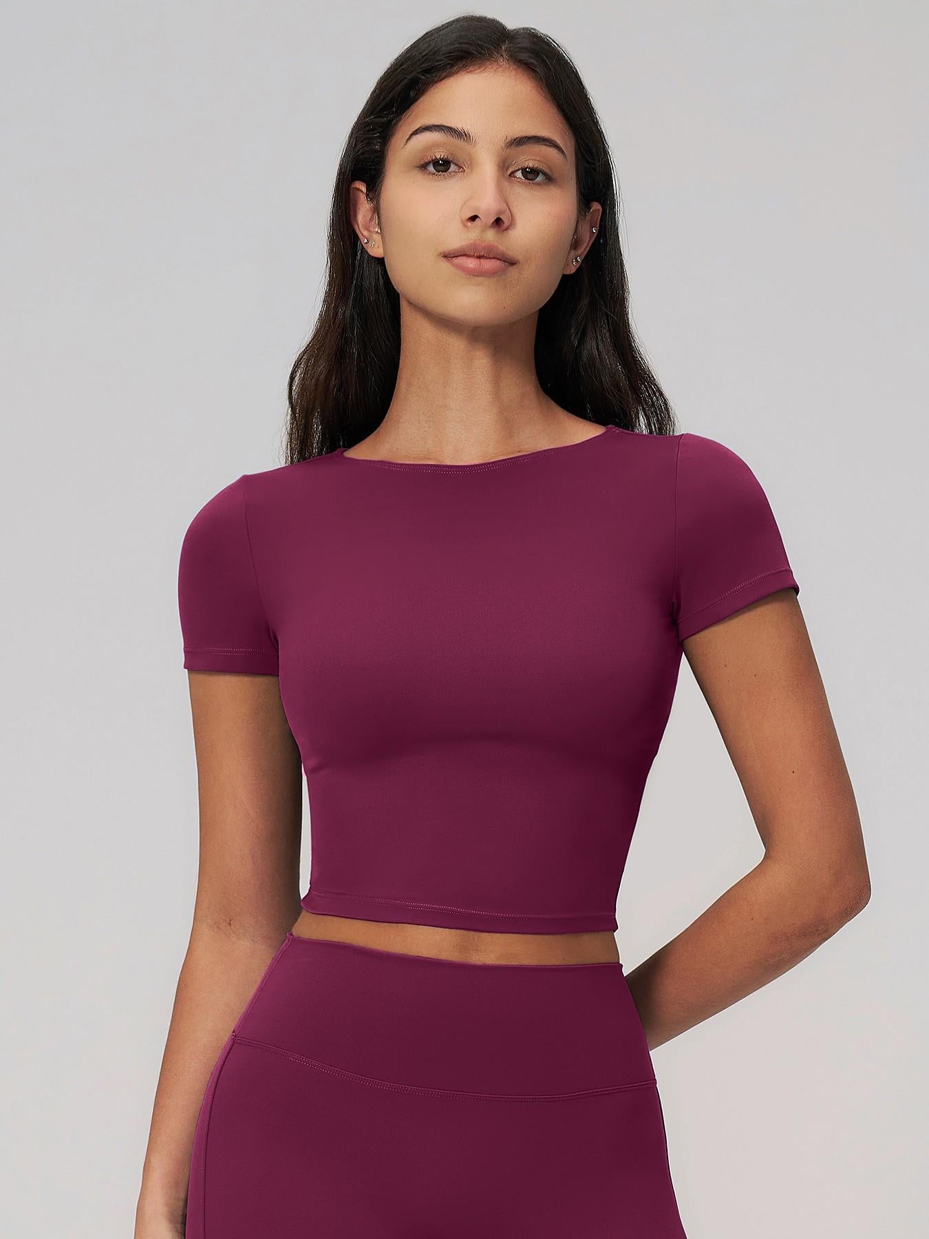 Creamy Soft Fleece Yoga for Women, Slim Fit Short Sleeve Top - image 14