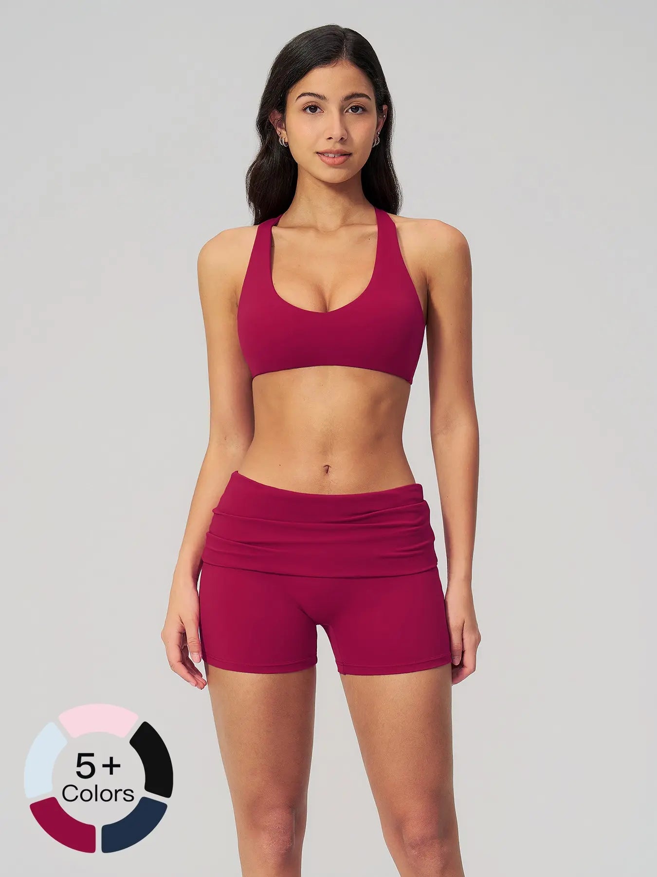 Women's Summer Cross Back Yoga Set, Two-Piece Outdoor Fitness Wear