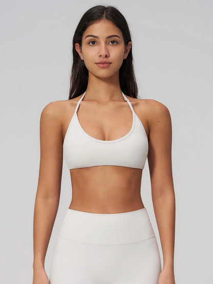 Creamy Fuzzy Back Sporty Bra, Shockproof Quick-Dry Tight Fit