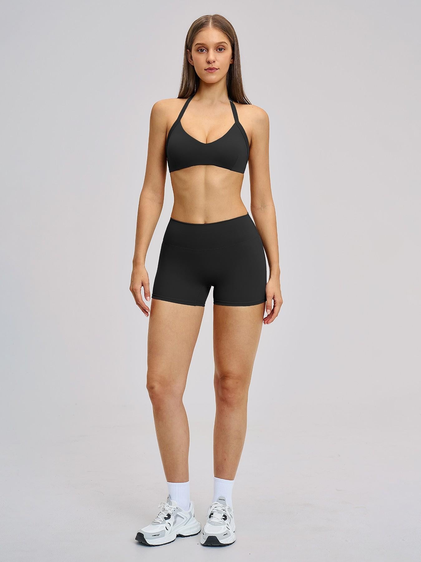 Cross-Border Brushed Yoga Set, Hollow Back Halter Top - image 12