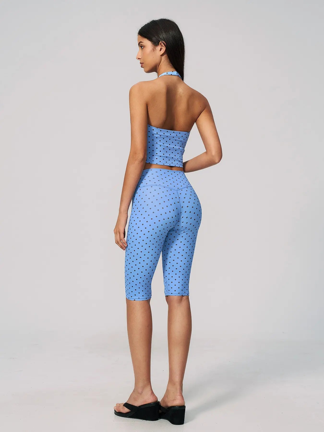 Dot Pattern Yoga Set for Women, Polyester Ammonia Print Deep V High Elastic Fitness Sports Set - image 6