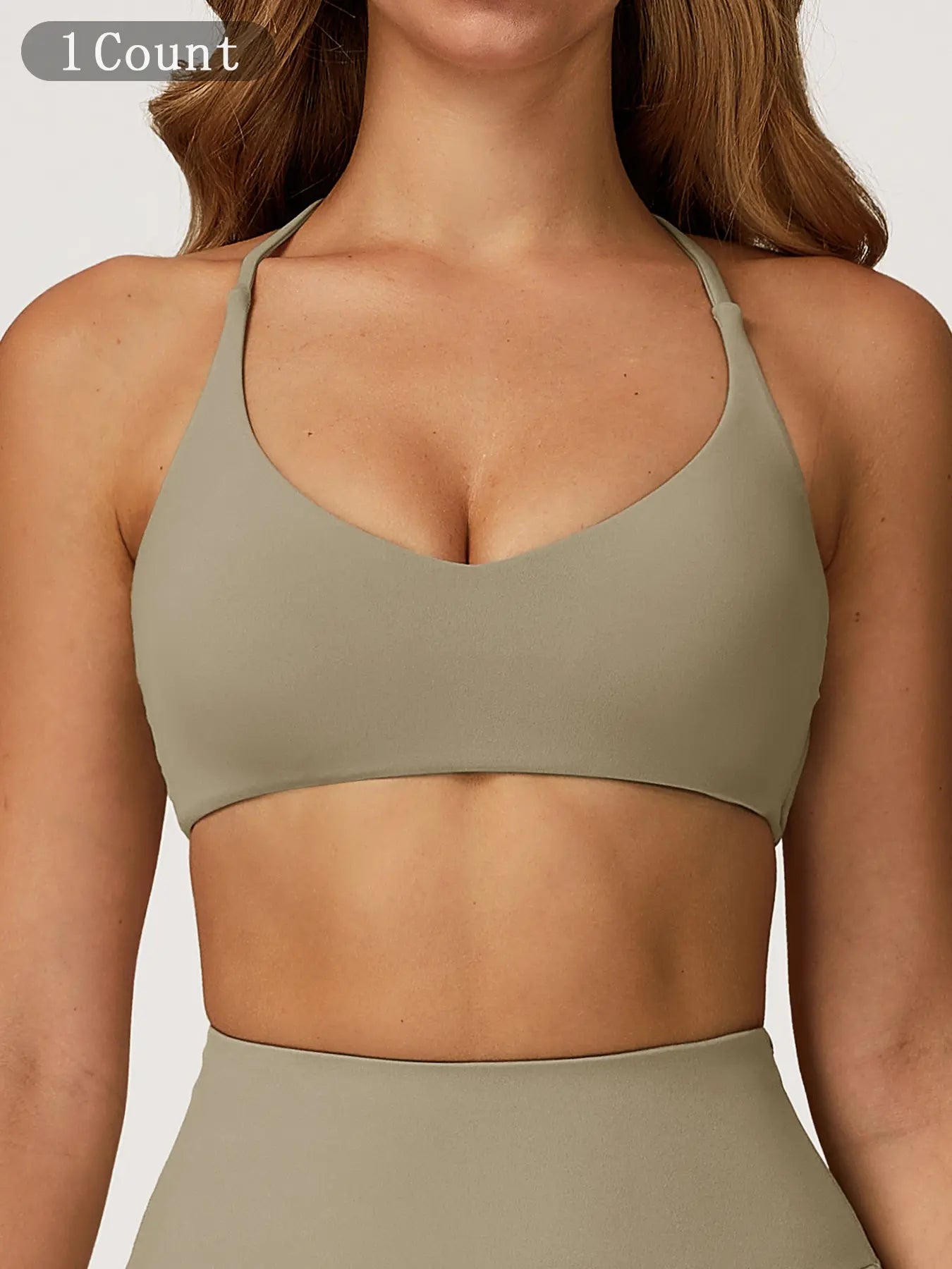 Fast-Drying Yoga Sports Bra with Cross Back Design, High-Intensity Workout Wear for Running and Fitness - image 4