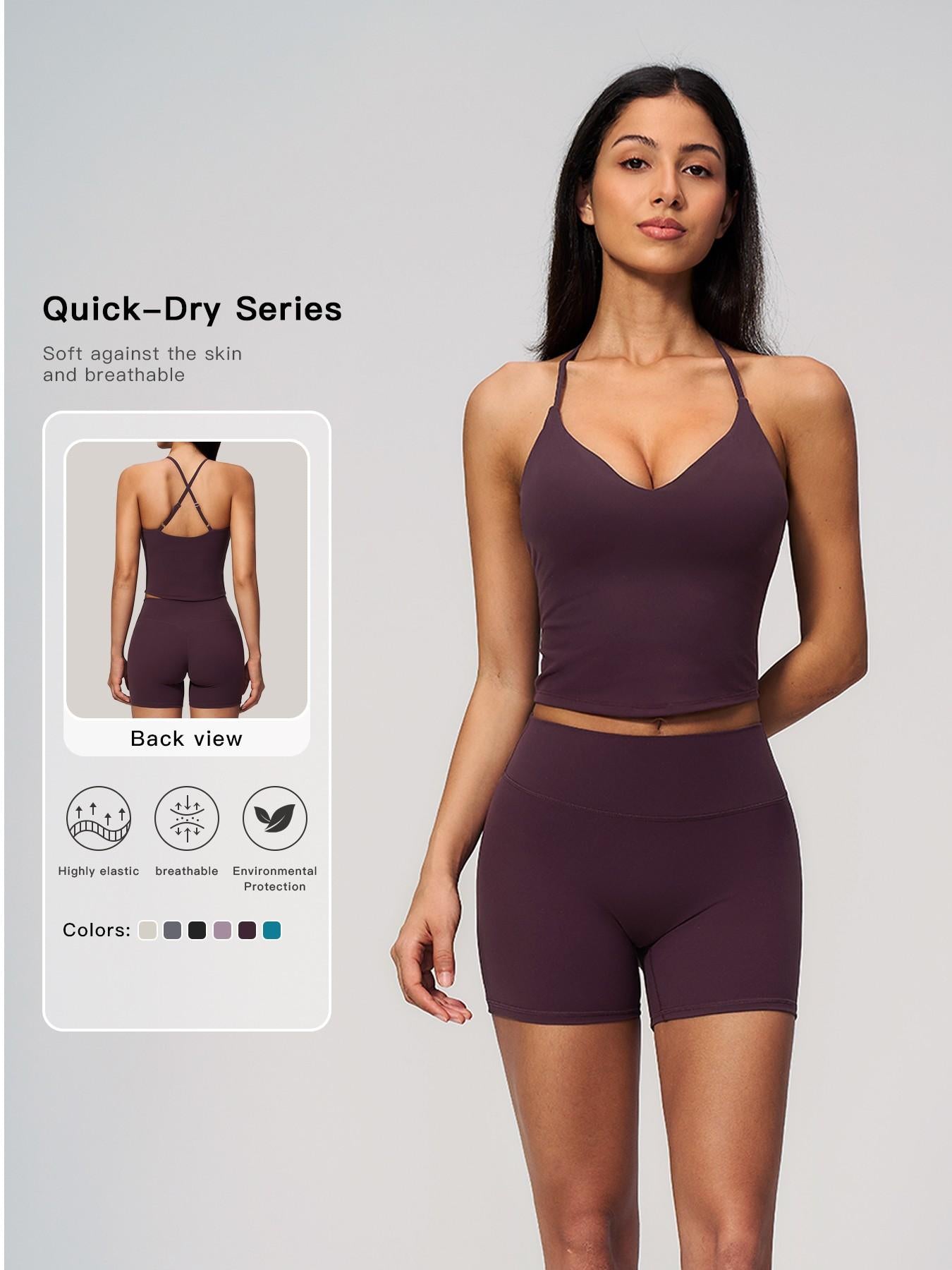 European and American Style Yoga Set for Women, Cross Back High Waist Slimming Running Fitness Sports… - image 11