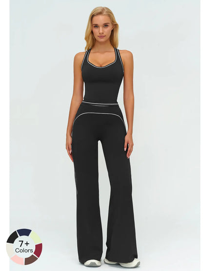 Women's Yoga Set with Dual Shoulder Straps, High-End Feel Sportswear