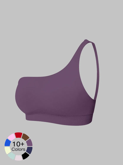 Cross-Border Spring New Single Shoulder Backless Yoga Bra, Workout Bras
