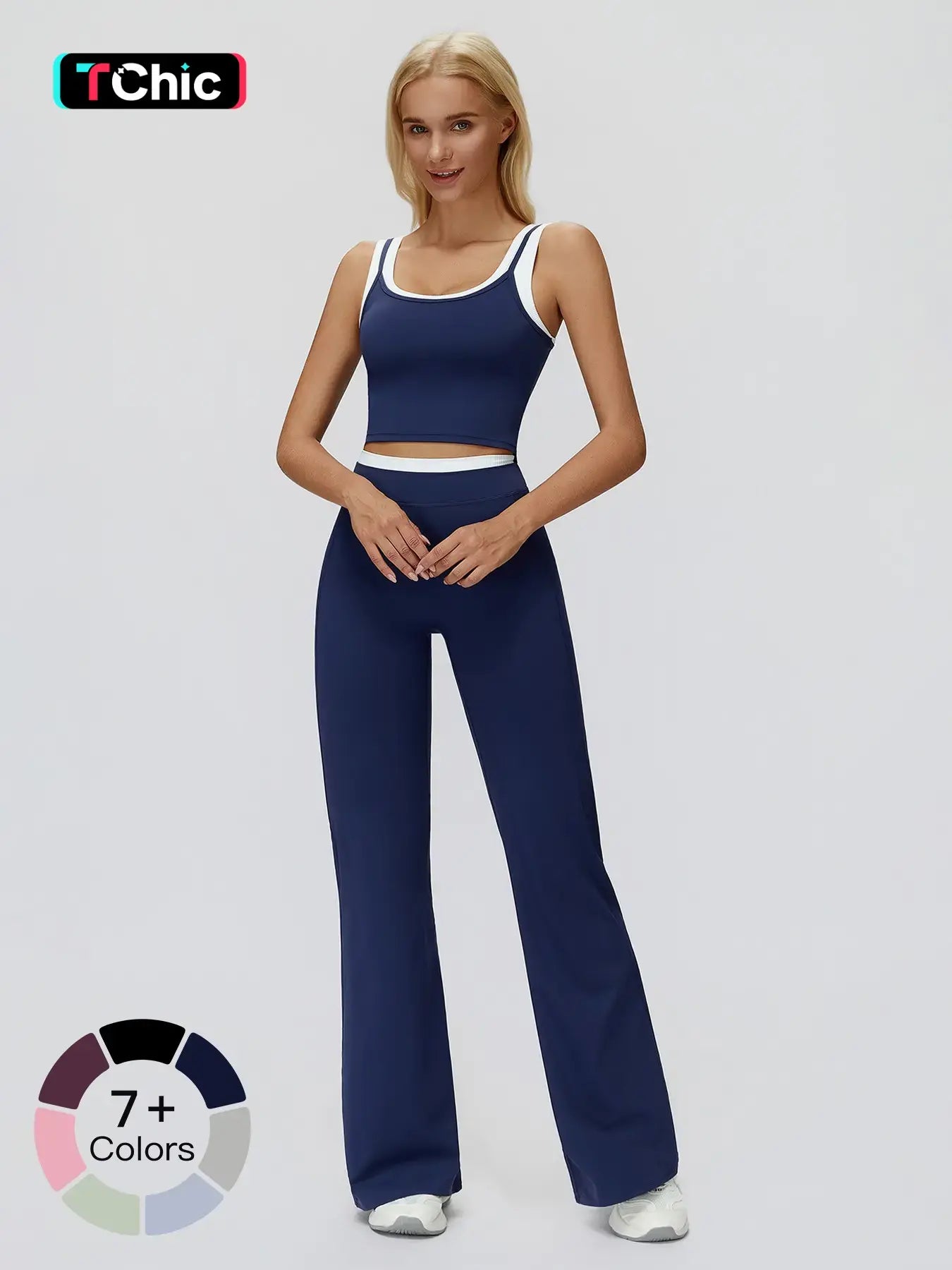 Zecuang Cross-Border Yoga Set, Colorblock Naked Feel