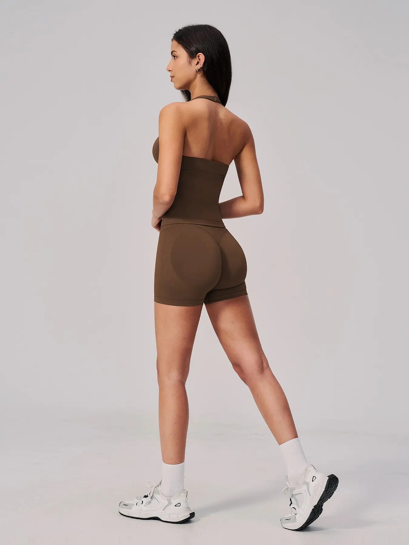 Women's Yoga Set, Halter V-Neck Slimming Lifted Butt Tummy Control - image 8
