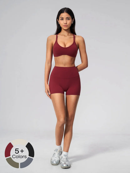 Women's High Waist Workout Set, Gym Shorts Top - image 5