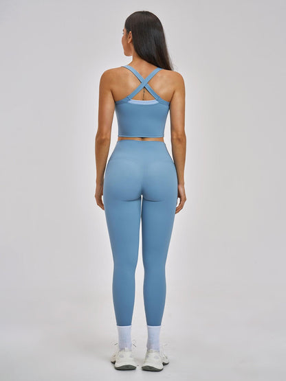 Cross-Back Sportswear Set, Quick-Dry Running & Fitness - image 12