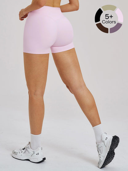 Cross Waist Yoga Shorts, Tight Fit Fleece Fitness Short Pants - image 19