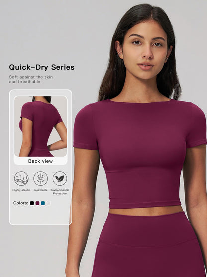 Creamy Soft Fleece Yoga for Women, Slim Fit Short Sleeve Top - image 11