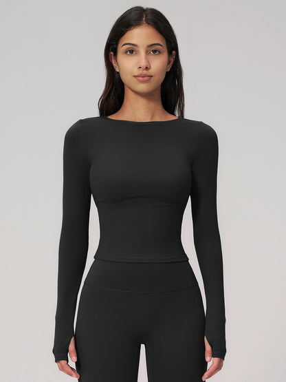 Cross-Border Summer Creamy Fleece Yoga Top Long Sleeve, Outdoor Sports Running Fitness - image 18