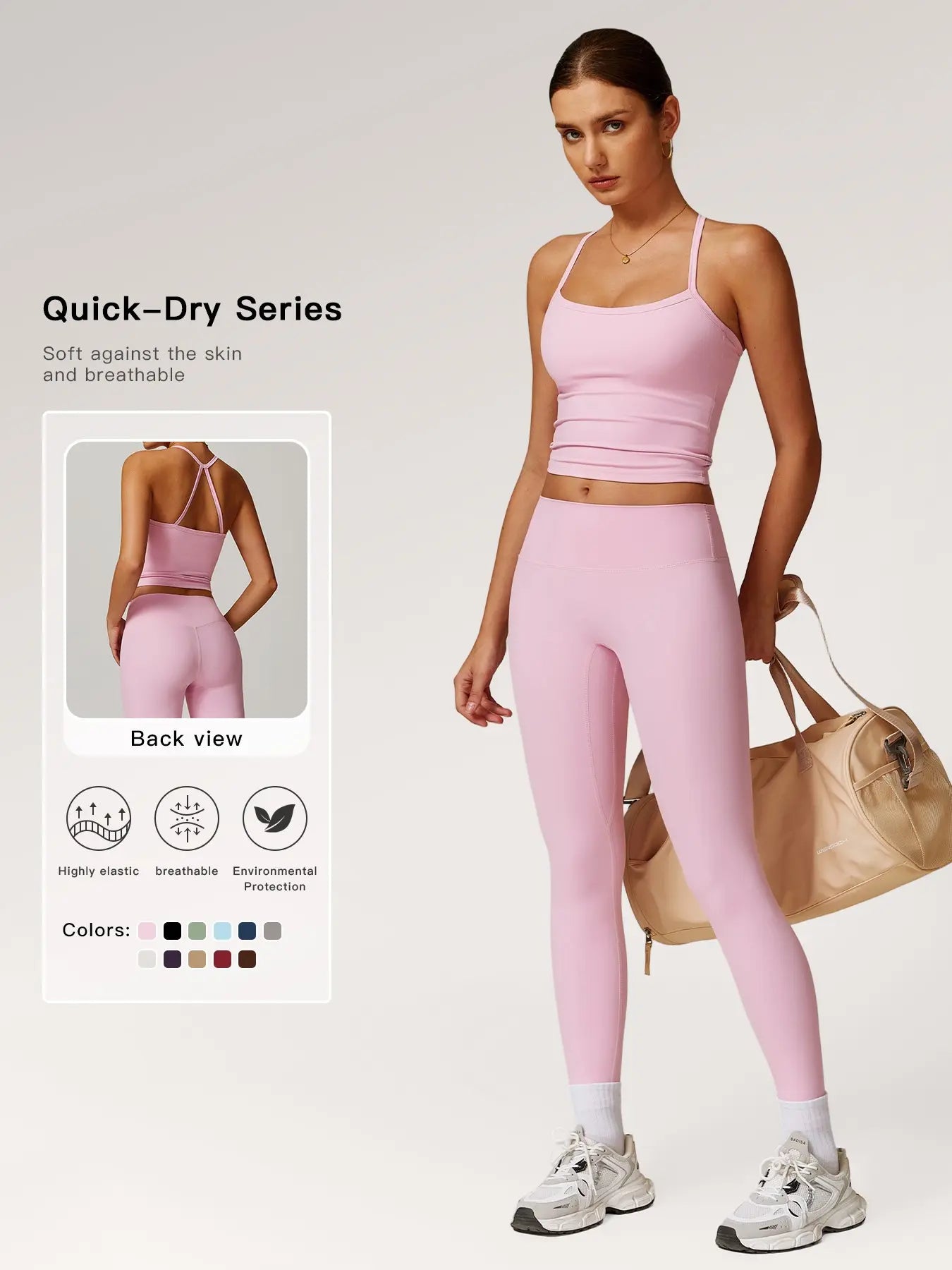 Women's Solid Cut Out Backless Cami Top & High Waist Leggings Tracksuit Set, Sporty Comfy Breathable…