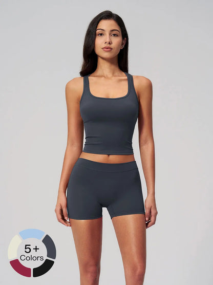 Women's Yoga Set, Fleece Square Neck Backless Outerwear