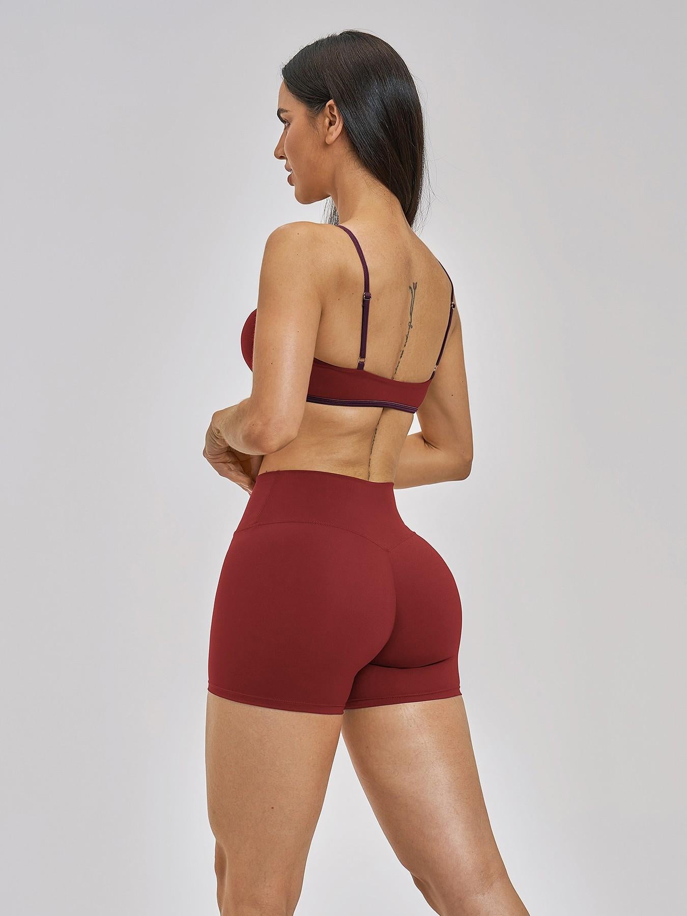 Women's Fashionable Bare-Look Sports Set, Sexy Back Thin Straps - image 12