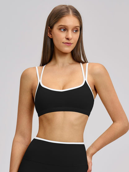 Colorblock Skin-Touch Sports Bra, Sporty Bra - image 11