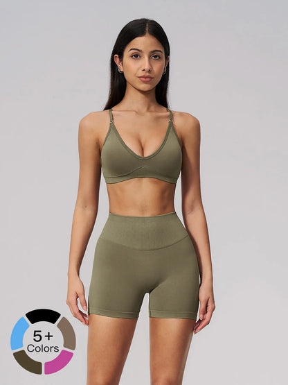 Seamless Yoga Set, Cross Back Design