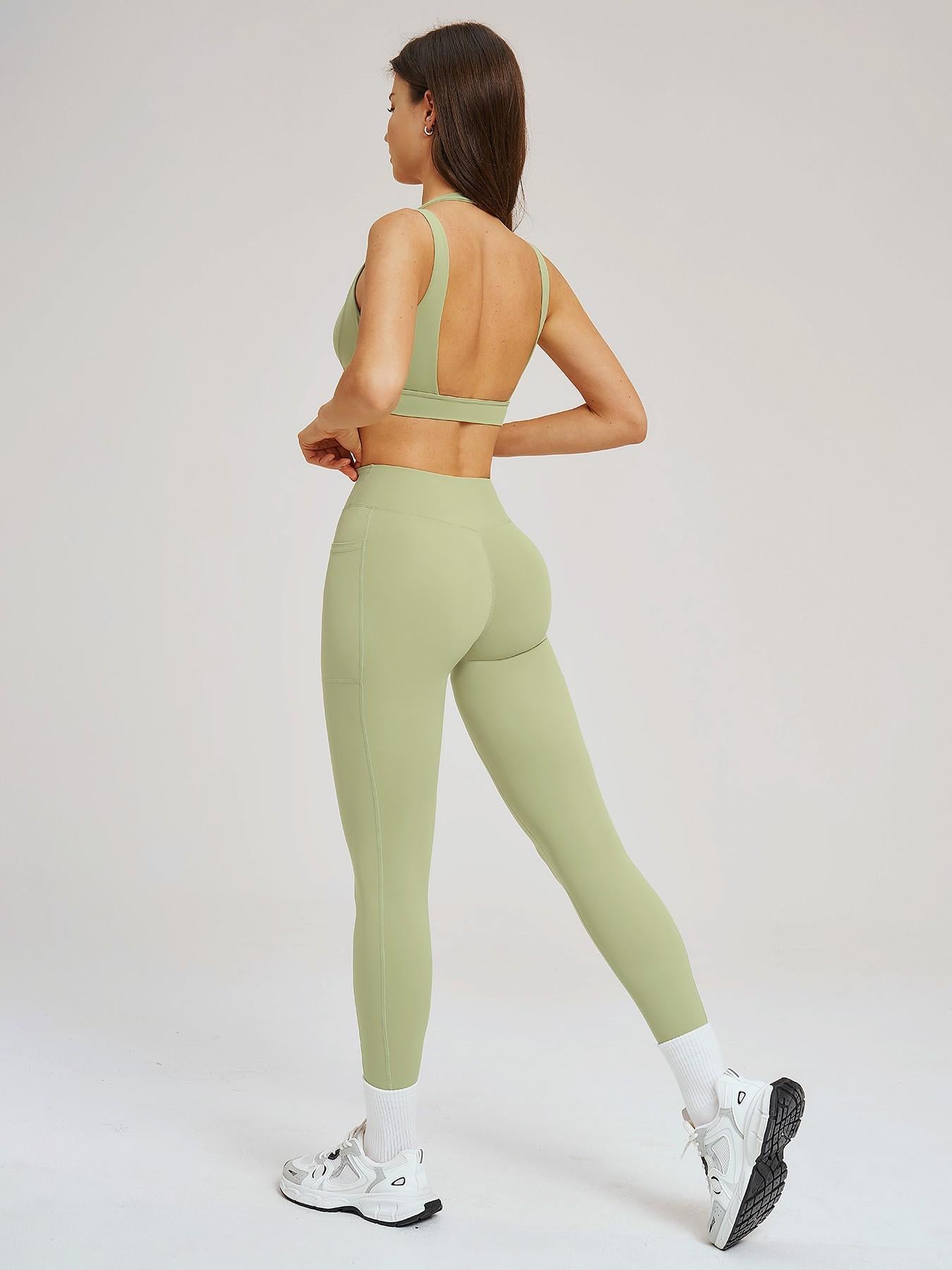 High-End Feel Yoga Set, Tight-Fitting Backless Sporty High Stretch Fashion Yoga Clothes - image 13