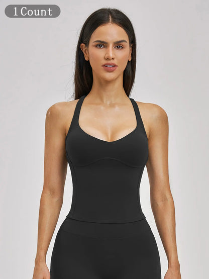 Crossback Yoga Tank Top for Women, Casual Fitness Vest