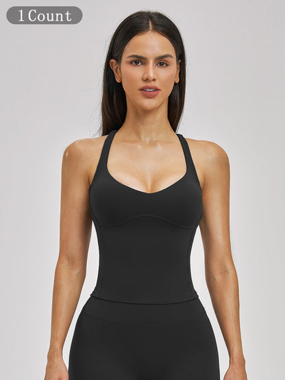 Crossback Yoga Tank Top for Women, Casual Fitness Vest - image 19