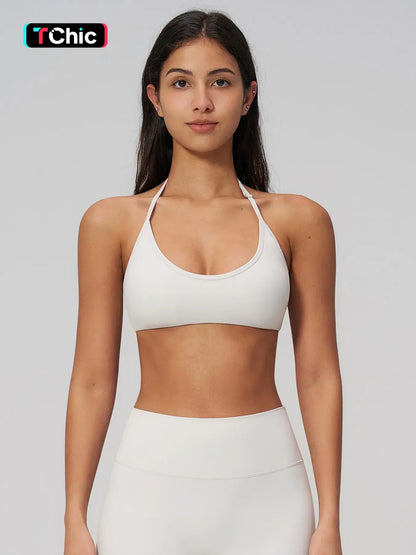 Creamy Fuzzy Back Sporty Bra, Shockproof Quick-Dry Tight Fit