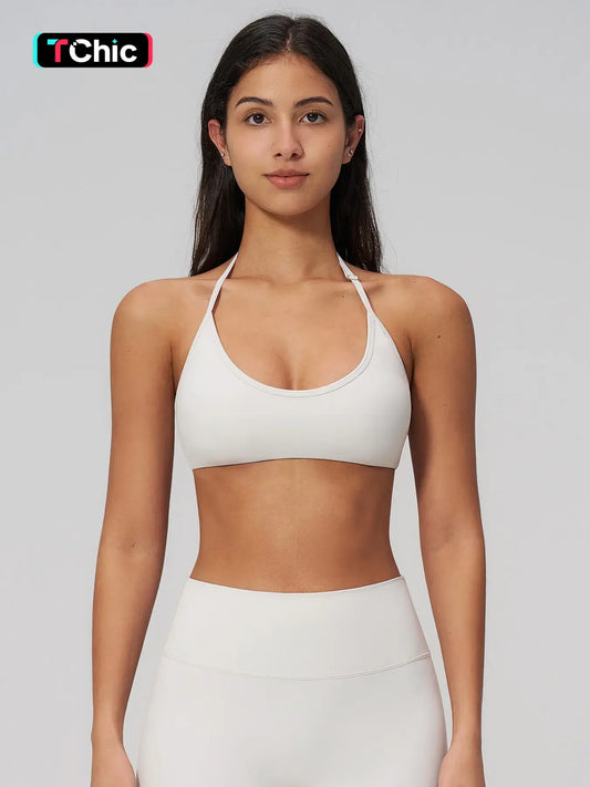 Creamy Fuzzy Back Sporty Bra, Shockproof Quick-Dry Tight Fit