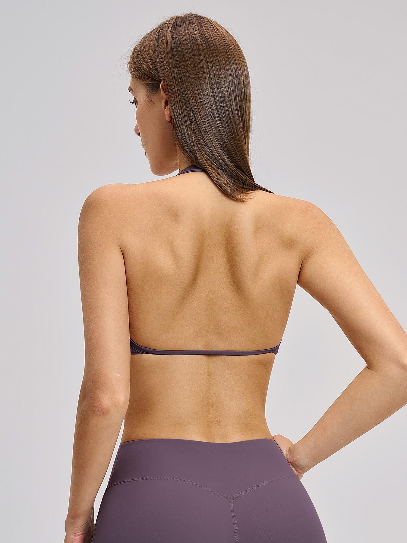 Cross-Border Plush Halter Sports Bra, Hollow Back Yoga Innerwear - image 9