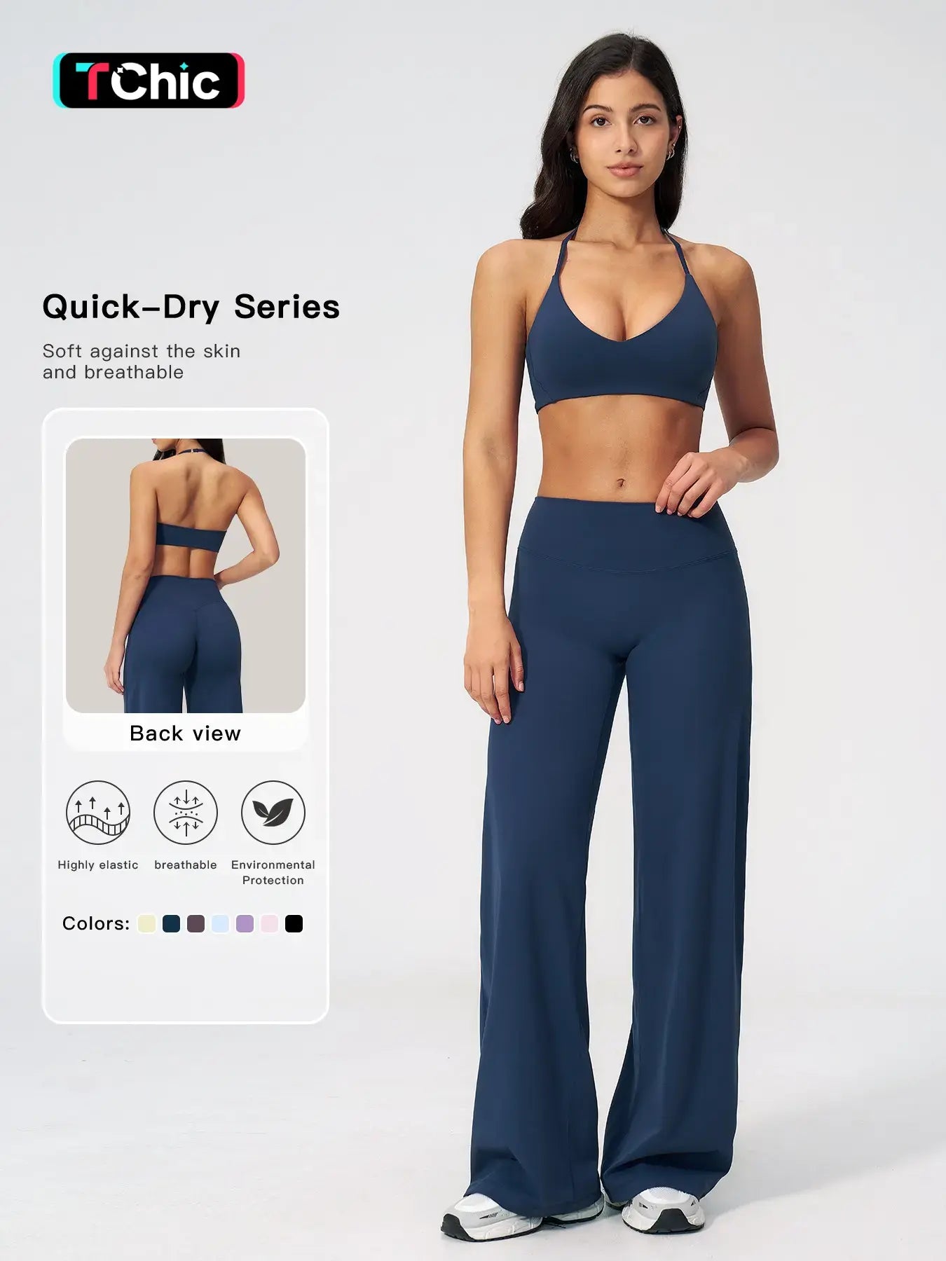 Women's Summer Outdoor Yoga Set, Slim Fit Backless Design