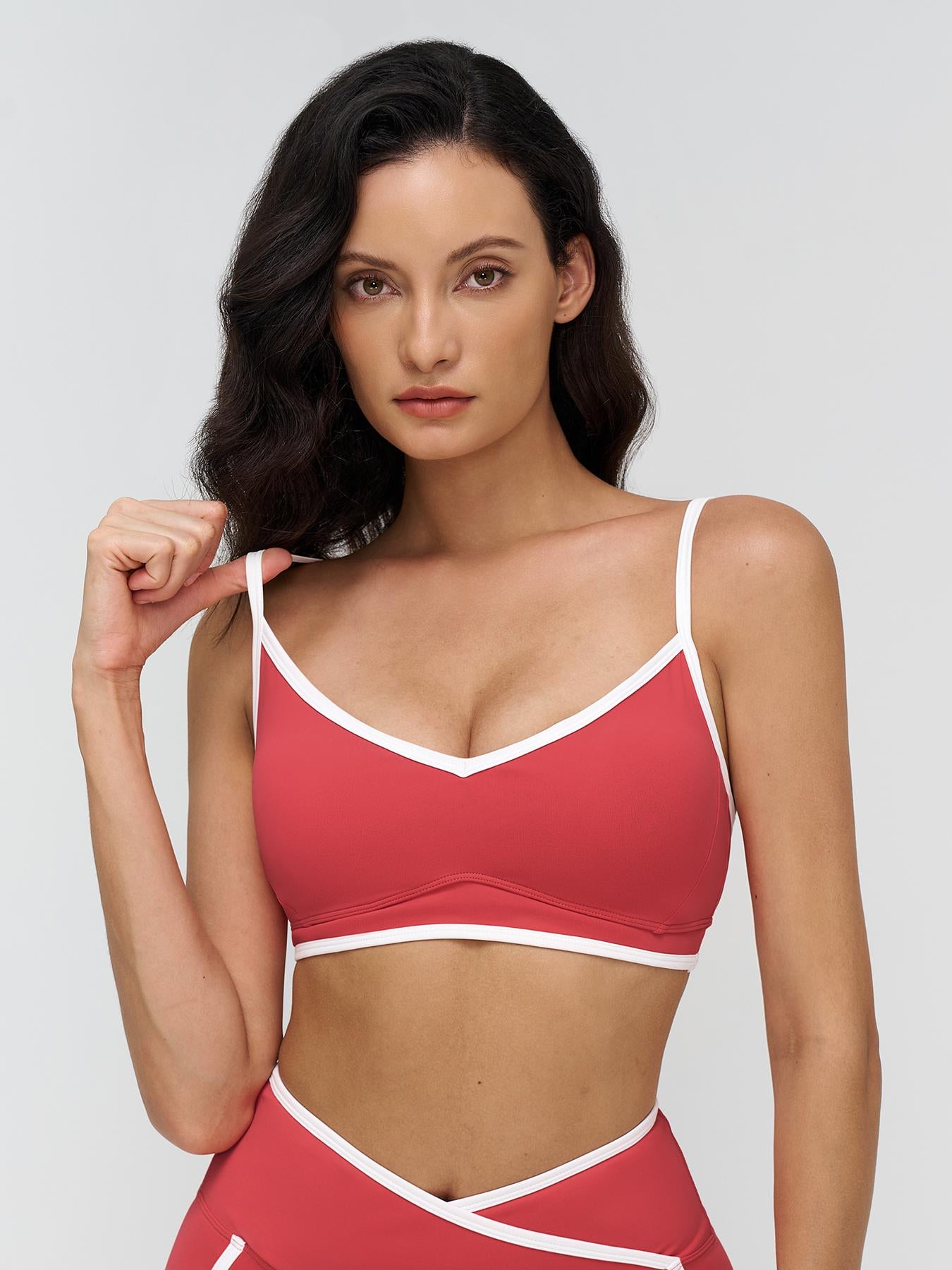 Women's Colorblock Yoga Bralette, Dual Shoulder Straps Design - image 12