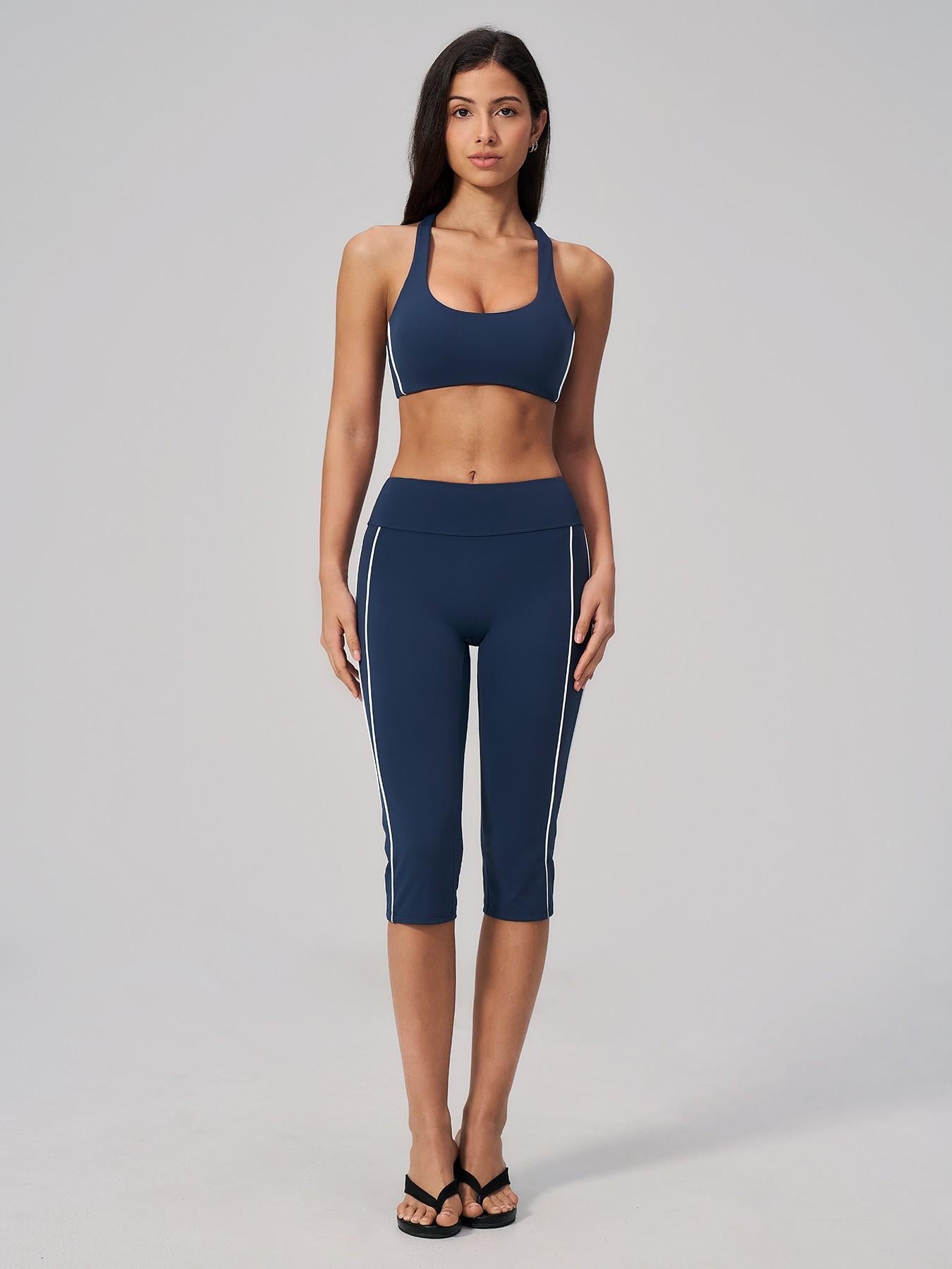 Women's Yoga Set, Fleece Quick-Dry Sports High-Waist Waist-Tucking Yoga Pants - image 15