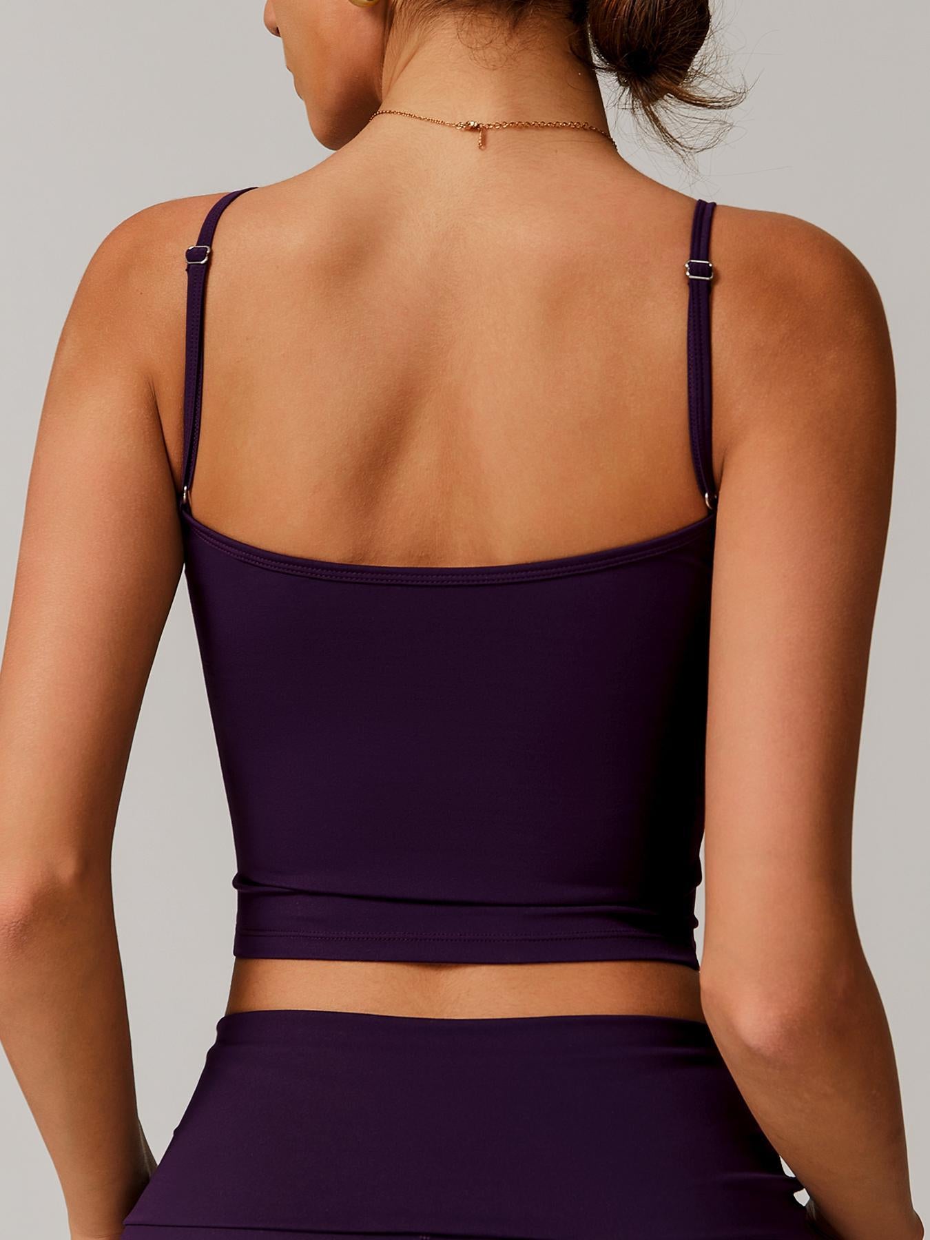 Women's Solid Color Sports Cami Top, Breathable Comfortable Sports Top - image 13