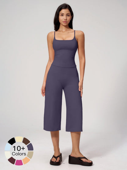 Yoga Tank Top High Waist Quick-Dry Casual Mid-Length Pants Running Outdoor Athletic Sportswear Yoga… - image 26