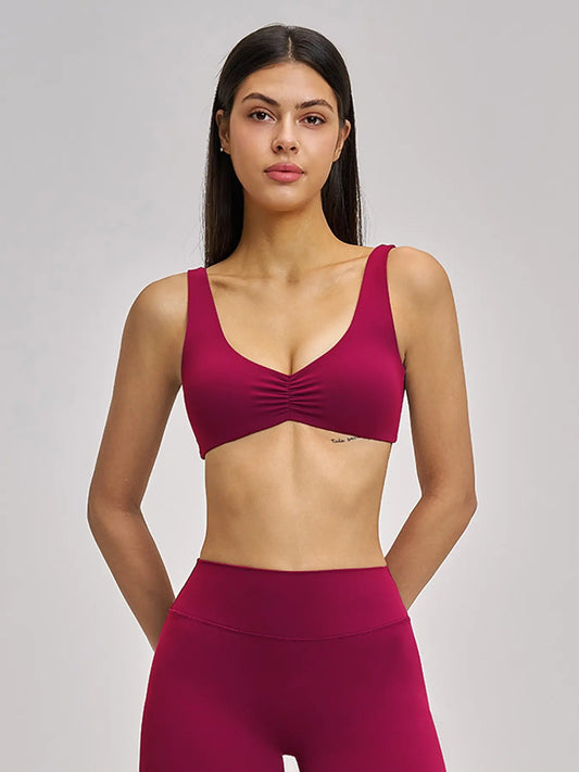 Sexy Backless Yoga Bra, Gathered Sports Running Fitness Underwear - image 6