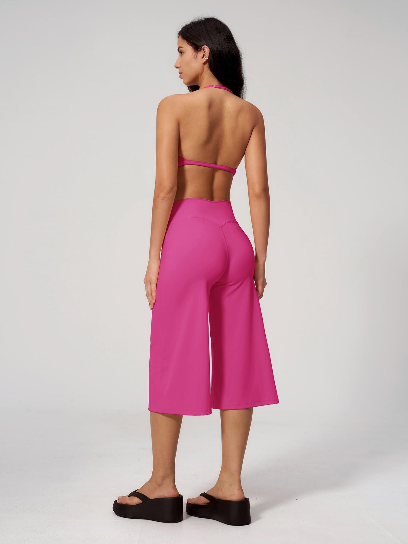 Women's Yoga Set, High-End Shock Absorption Sport Bra & Quick-Dry High-Waist Capri Pants - image 13