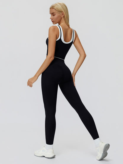 Women's 2-Piece Colorblock Yoga Set, High-Waisted Ribbed Casual Fitness Sportswear - image 17