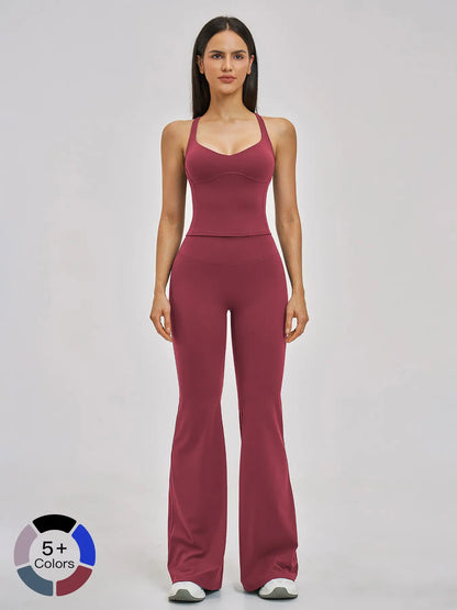 Women's Fitted Yoga Set, Cross-Back Design