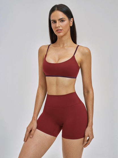 Women's Fashionable Bare-Look Sports Set, Sexy Back Thin Straps - image 16